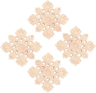 OEM Aplique De Esquina De Madera - Decoraci&oacute;n De Muebles - Decoraci&oacute;n Tradicional - Roble Sin Pintar - Cuadrado De 6x6 Cm