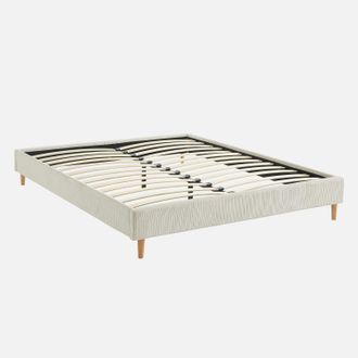 Sweeek Cama Con Somier 160x200cm, Acabado En Pana Fina