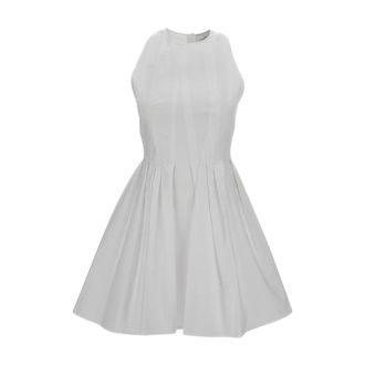 Sportmax Sleeveless Fit and Flare Jurk - Dames - Korte kleedjes - Wit - XS - Katoen - Kleedjes