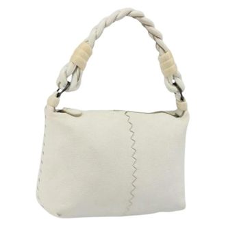 Bottega Veneta Pre-owned Shoulder Bags, female, White, Size: ONE SIZE Pre-owned Vintage Shoulder Bag