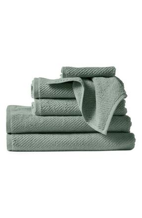 Coyuchi Air Weight 6-Piece Organic Cotton Bath Towel, Hand Towel & Washcloth Set in Sage at Nordstrom, Size 6 Piece