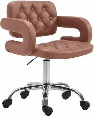 Clp Taburete Con Ruedas Dublin En Cuero Pu Co&ntilde;ac