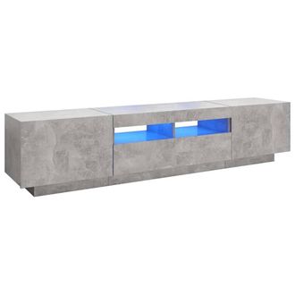 Berkfield Home TV Cabinet with LED Lights Concrete Grey 180x35x40 cm | Size: 180 x 35 x 40 cm