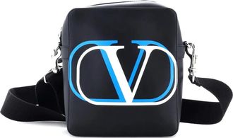 Valentino Garavani Vlogo Square Printed Leather Small crossbody bag - Zwart