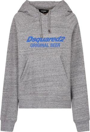 Dsquared2 Logo Print Hoodie - Dames - Hoodies - Grijs - XS - Katoen - Hoodies & sweatvesten