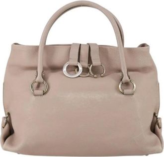 Ferragamo Pre-owned Handbags, female, Beige, Size: ONE SIZE Pre-owned Leather Handbag