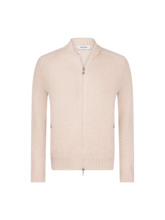 Gran Sasso Zip-Up Ribbed Tailored Wool Jacket