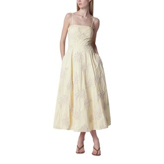 Rotate Flower Strapless Dress - female - ROTATE Birger Christensen - Midi Dresses - Beige - M - Dresses