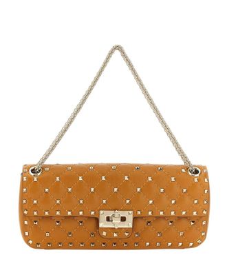 Valentino Garavani Orange Rockstud Spike Medium Shoulder Bag