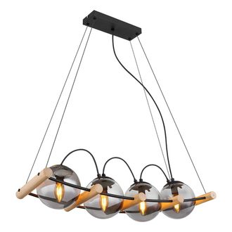 Globo Lighting L&aacute;mpara Colgante - Leona - Negro - Vidrio Vidrio Ahumado - Globo