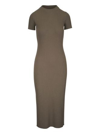 Vince Geribbelde midi-jurk - Groen