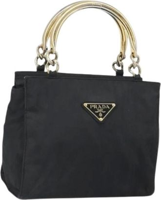 Prada Pre-owned Handbags, female, Black, Size: ONE SIZE Pre-owned Nylon Handbag