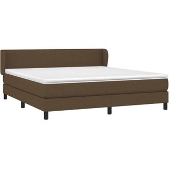 vidaXL Cama Box Spring Con Colch&oacute;n Tela Marr&oacute;n Oscuro 160x200 Cm Vidaxl