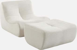 Sweeek Sill&oacute;n Envasado Al Vac&iacute;o De Terciopelo De Pana Fina Con Reposapi&eacute;s