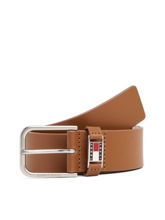 Tommy Jeans Lederg&uuml;rtel TOMMY JEANS TJM SCANTON, Herren, Gr. 11,5, braun (cognac), Rindsleder, G&uuml;rtel Lederg&uuml;rtel, quadratische Schnalle, Breite 4cm