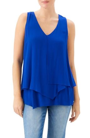 Karen Kane Drape Layered Asymmetric Tank in Royal Blue at Nordstrom, Size X-Small
