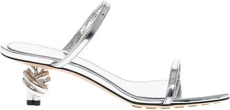 Bottega Veneta Silver Slip On Heels