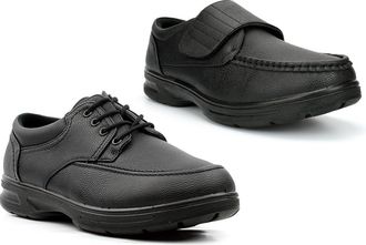 Generic Mens Wide Fit Shoes Mens Lightweight Shoes Touch Fasten Size 8 Comfort Shoe Lace Up Size 9 Casual Shoe Super Lightweight Wide Fitting Sizes 7-12 Black