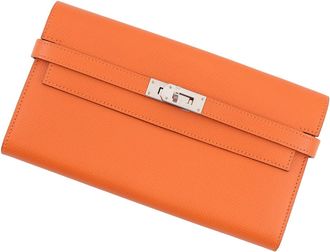 Herm&egrave;s Orange Epsom Leather Coin Purse/Coin Case (Pre-Owned)