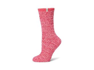 UGG Cozy Chenille Sock Womens Crew Cut Socks Shoes Hibiscus Pink, Chenille/Polyester