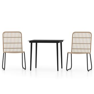 vidaXL Juego De Comedor Para Jard&iacute;n 3 Piezas Color Roble Vidaxl