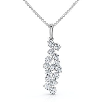 Pompeii3 1/3Ct Cascading Diamond Pendant Necklace 14k Gold Lab Grown