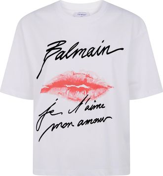 Balmain Ss Balmain Kiss Print T-Shirt