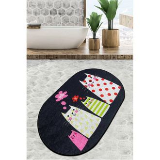Dmora Alfombra De Ba&ntilde;o Piqua, Lavable En Lavadora, 80x100 Cm Multicolor