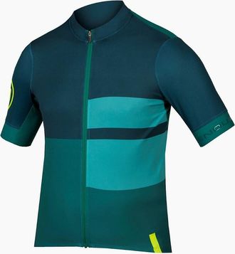 Endura Mens Mens Fs260 Print Short Sleeve Jersey - Green - Size: 38
