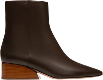 Bally Glenda Leather Boots In Ebano, Brand Size 38 ( US Size 7.5 )