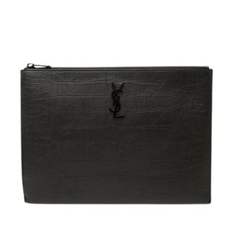 Saint Laurent Pre-owned Borsa a mano in pelle effetto coccodrillo - - Pre-owned - Donna - Nero - ONE SIZE