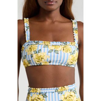 Hutch Ruffle Trim Bikini Top in Yellow Rose at Nordstrom Rack, Size Large