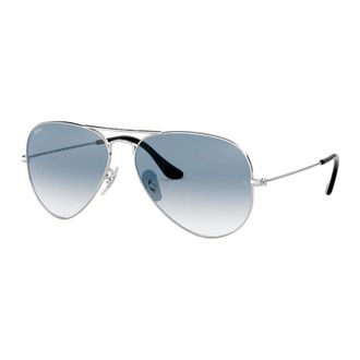 Ray-Ban Sunglasses, unisex, Gray, 62 MM, Aviator Large Metal Sunglasses Silver/Blue