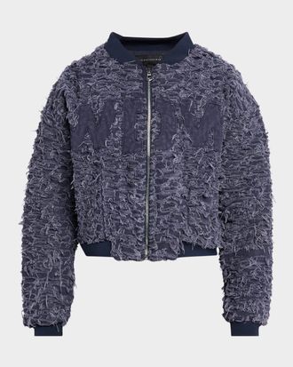 Who Decides War by Ev Bravado Mens Husk Distressed Bomber Jacket