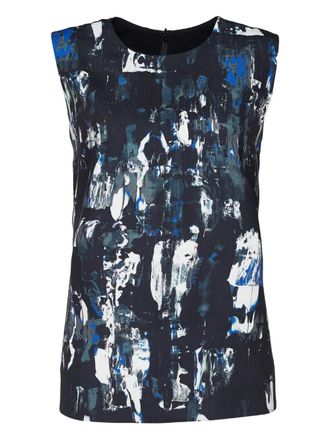 Alexander McQueen abstract-print sleeveless top - Black