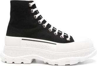 Alexander McQueen Tread Slick sneakers - men - Calf Leather/Rubber/Polyester - 41.5 - Black