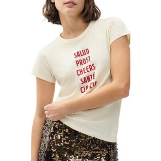 Rag & Bone Cheers Cotton Graphic T-Shirt in Ivory at Nordstrom Rack, Size Xx-Small