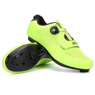 Generic Mens/Womens Cycling Shoes Breathable Professional Road Bikes Shoes Sneakers Unisex Anti-Slip Cycling Trainers Shoe with Rotating Shoelace Indoor/Outdo