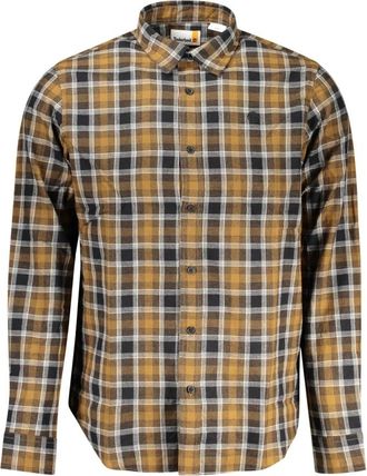 Timberland Lange mouwen overhemd- Regular Fit- Italiaanse kraag - Heren - Casual Overhemden - Bruin - S - Overhemden
