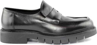 Marco Ferretti Zwarte Leren Loafer Schoen - Heren - Loafers - Zwart - 43 EU - Leer - Schoenen