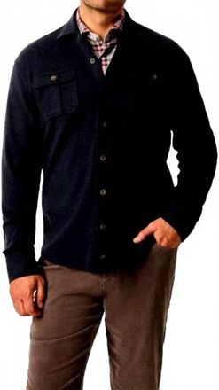 Johnnie-O Briggs Stretch Flannel Lodge Shirt In Navy
