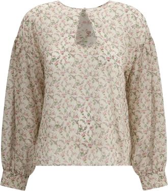 Kristina Ti Blusa in seta a fiori - Toni neutri