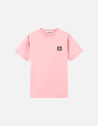 Stone Island Mens Stone Island Compass Patch Logo Pink T-shirt - Size: 38