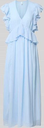 Vero Moda Cocktailkleid mit Volants Modell MUSSI in Hellblau, Gr&ouml;&szlig;e 34