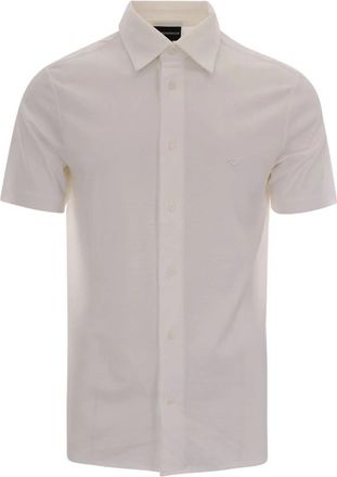 Emporio Armani Overhemden met korte mouwen - Heren - Korte mouwen Overhemden - Wit - M - Overhemden