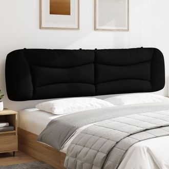 vidaXL Cabecero De Cama Acolchado Tela Negro 200 Cm Vidaxl
