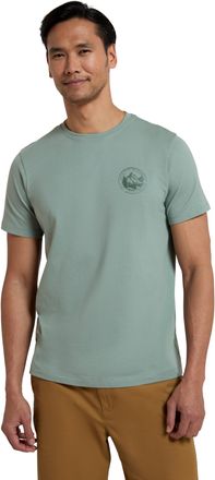 Mountain Warehouse Mountain Valley Mens Cotton T-Shirt - Lightweight, Breathable & UV Protect Casual Tee - Autumn, Winter Outdoors, Holiday, Walking, Hiking Light Khaki 