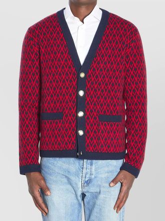 Valentino Garavani virgin wool ribbed v-neck relaxed-fit cardigan