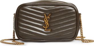 Saint Laurent Mini Lou Matelass&eacute; Leather Camera Bag in Light Musk at Nordstrom
