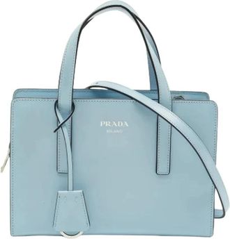 Prada Pre-owned Mini Tote - Dames - Vintage Handtas - Blauw - ONE Size - Leer - Vintage